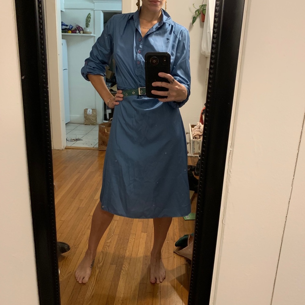 Princess Di blue Shirtdress vintage 70s 80s style - Picture 5 of 5